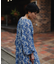 aguniヴィンテージフラワー光沢シアーワンピ