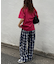 【UNISEX】オンブレチェックイージーパンツ