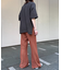レース編みニットフレアパンツ