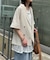 【さらっとした着心地】リネン混ゆったり半袖シャツジャケット