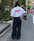 【Franklin Climbing】ユニセックスレッドロゴプリントTEE