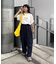 【Franklin Climbing】ユニセックスイエローロゴプリントTEE