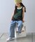 【KIDS】メッシュレイヤードリブタンクトップ