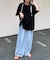 シアースラブワンポイント刺繍オーバー半袖Tee