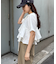 【二の腕カバー】アシメフリルデザインカットソー