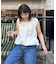 ギャザードロストノースリーブブラウスTee