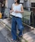 ギャザードロストノースリーブブラウスTee
