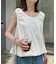 ギャザードロストノースリーブブラウスTee