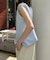 ギャザードロストノースリーブブラウスTee