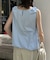 ギャザードロストノースリーブブラウスTee