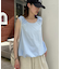 ギャザードロストノースリーブブラウスTee