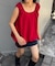 ギャザードロストノースリーブブラウスTee
