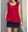 ギャザードロストノースリーブブラウスTee