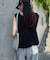 ギャザードロストノースリーブブラウスTee