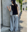 ギャザードロストノースリーブブラウスTee