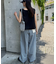 ギャザードロストノースリーブブラウスTee