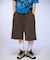 【OddStudio】ピグメントバックダメージロゴスウェットハーフパンツ