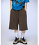 【OddStudio】ピグメントバックダメージロゴスウェットハーフパンツ