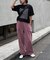 【OddStudio】ピグメントバックダメージロゴスウェットパンツ