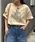 フロッキーロゴプリント半袖オーバーTee