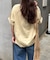 フロッキーロゴプリント半袖オーバーTee