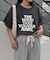 フロッキーロゴプリント半袖オーバーTee