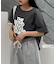 フロッキーロゴプリント半袖オーバーTee