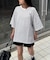 【ユニセックス】ポンチハイカウントサイドスリットビッグシルエットTee