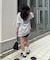 【ユニセックス】ポンチハイカウントサイドスリットビッグシルエットTee