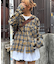 【アソート加工/ジャケット見え◎】【UNISEX】フード付きチェックシャツ