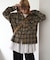 【アソート加工/ジャケット見え◎】【UNISEX】フード付きチェックシャツ