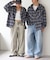 【アソート加工/ジャケット見え◎】【UNISEX】フード付きチェックシャツ