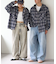 【アソート加工/ジャケット見え◎】【UNISEX】フード付きチェックシャツ