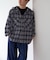 【アソート加工/ジャケット見え◎】【UNISEX】フード付きチェックシャツ