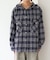 【アソート加工/ジャケット見え◎】【UNISEX】フード付きチェックシャツ
