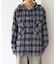 【アソート加工/ジャケット見え◎】【UNISEX】フード付きチェックシャツ