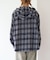 【アソート加工/ジャケット見え◎】【UNISEX】フード付きチェックシャツ