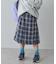 【KIDS】プリーツミモレ丈チェックスカート