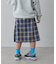 【KIDS】プリーツミモレ丈チェックスカート