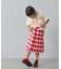 【KIDS】プリーツミモレ丈チェックスカート