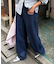 【2WAYシルエット調節可能】オーバーダイウエストタックデザインデニム