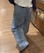 【2WAYシルエット調節可能】オーバーダイウエストタックデザインデニム
