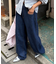 【2WAYシルエット調節可能】オーバーダイウエストタックデザインデニム