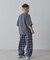【KIDS】裾ドロストチェックイージーパンツ