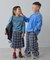 【KIDS】裾ドロストチェックイージーパンツ