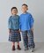 【KIDS】裾ドロストチェックイージーパンツ