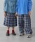 【KIDS】裾ドロストチェックイージーパンツ