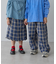 【KIDS】裾ドロストチェックイージーパンツ