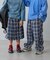 【KIDS】裾ドロストチェックイージーパンツ