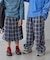 【KIDS】裾ドロストチェックイージーパンツ
